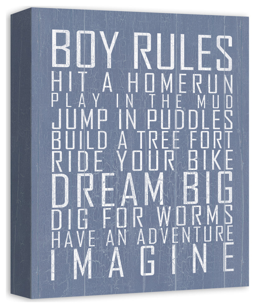 Boy Rules 11x14 Canvas Wall Art