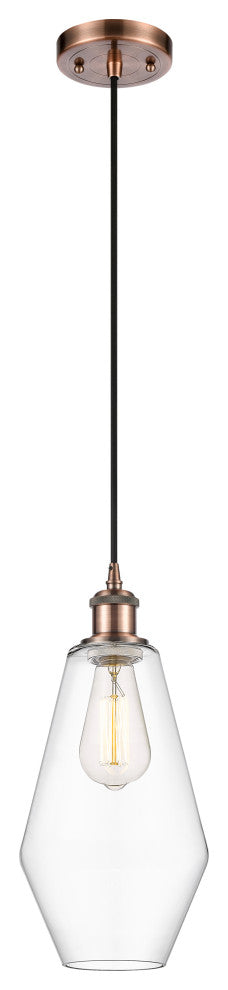 Innovations 516-1P-AC-G652-7 1-Light Mini Pendant, Antique Copper