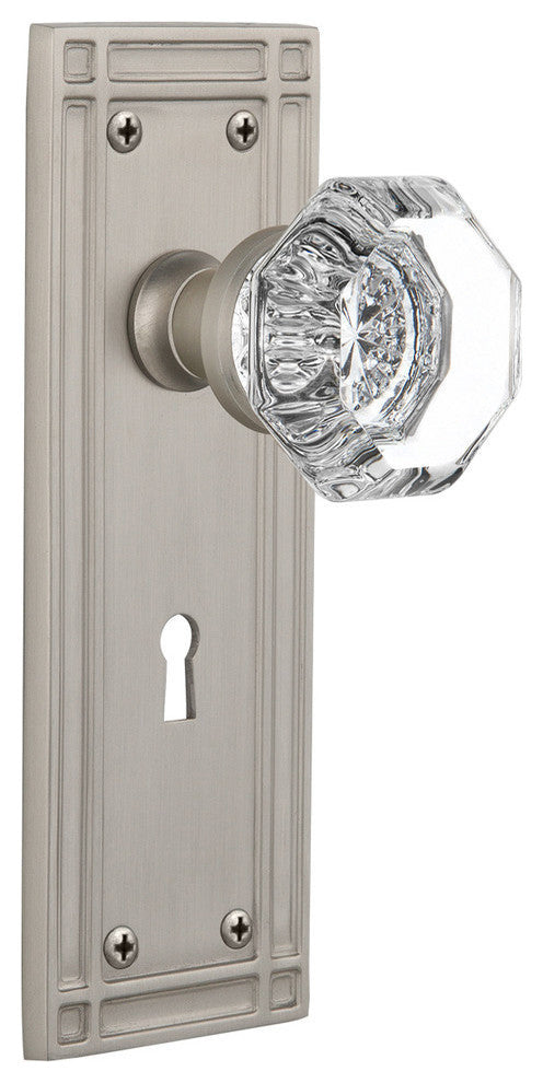 Double Dummy Set With Keyhole, Mission Plate With Waldorf Knob, Satin Nickel