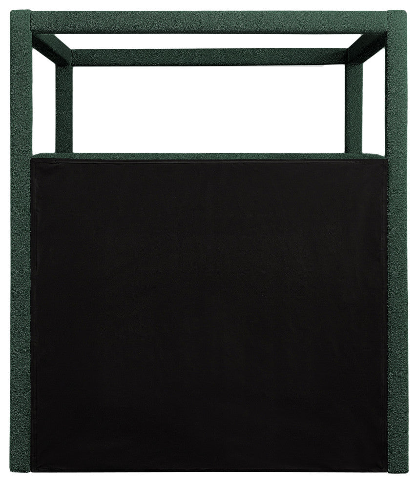 Eden Boucle Fabric Upholstered Bed, Green, Queen