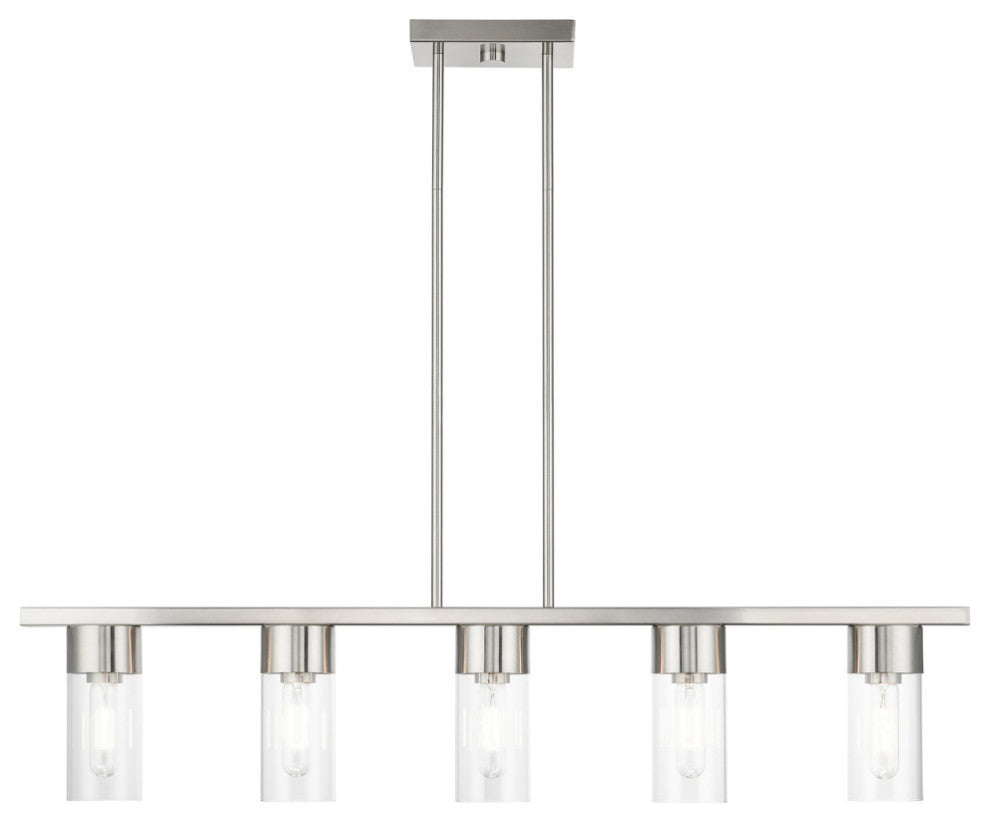 Carson 5 Light Brushed Nickel Linear Chandelier