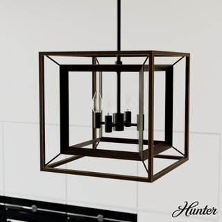 Hunter 15" Doherty Onyx Bengal 4 Light Chandelier Ceiling