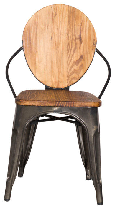 Classics Metal Dining Chair, Walnut