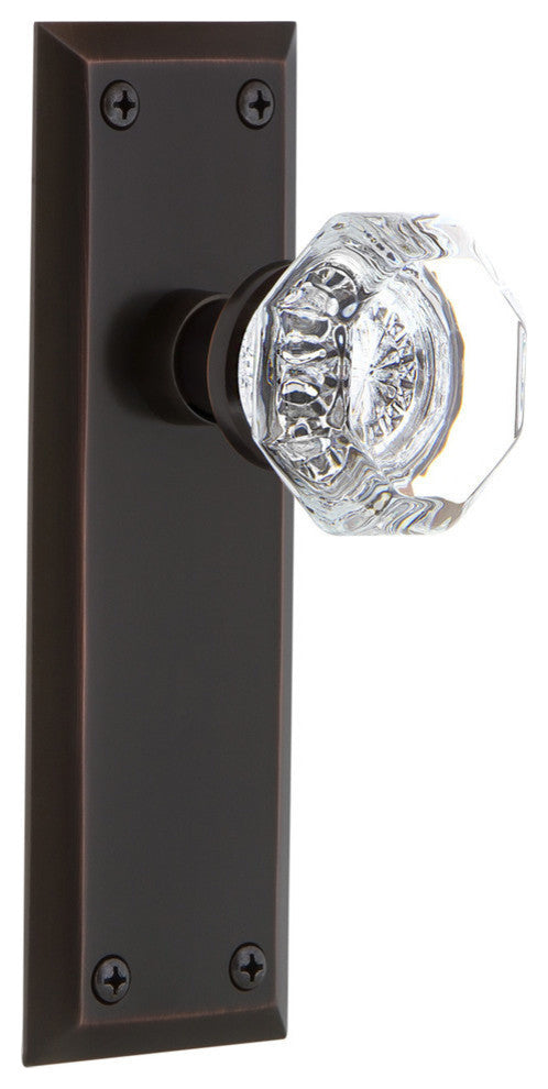 New York Plate Privacy Waldorf Knob, Timeless Bronze