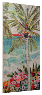 Palm Tree Wall Art Fine Giclee Printed on Hand Finished Ash Wood