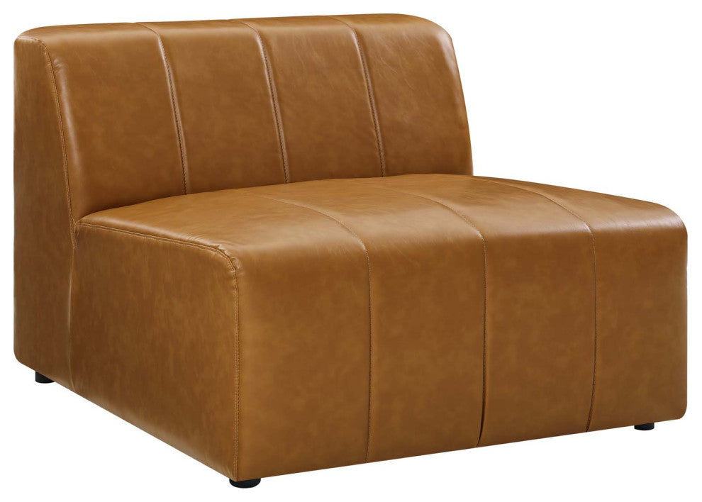 Bartlett Vegan Leather Armless Chair Tan