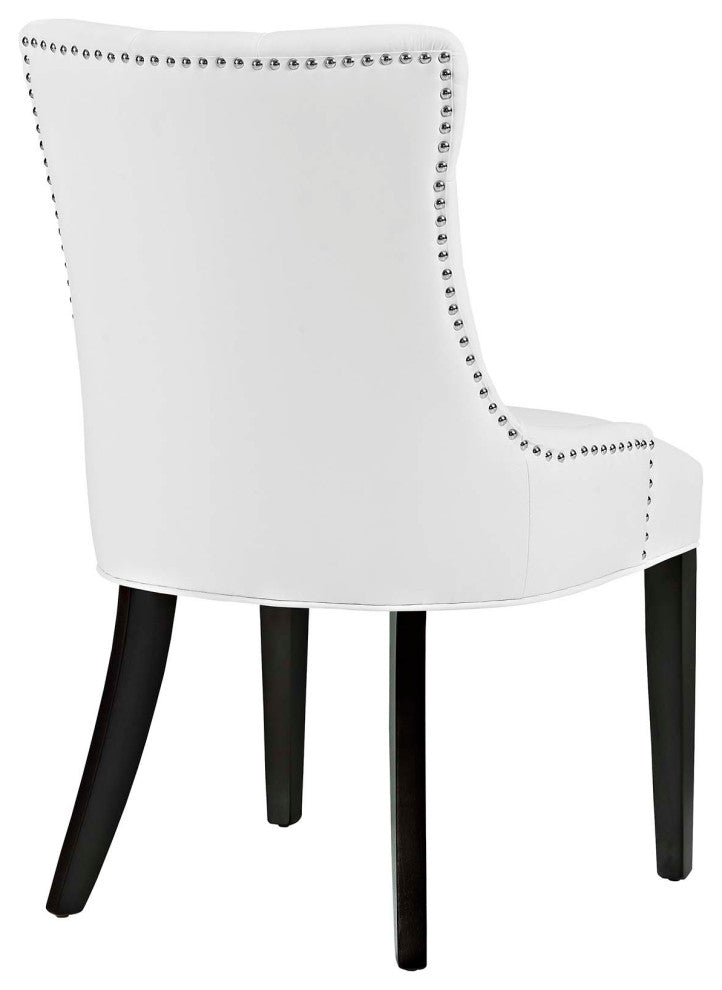 Modern White Regent Dining Side Chair Vinyl Set of 2