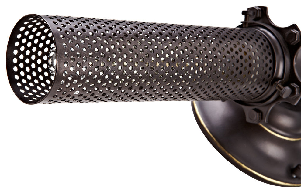 2-Light Vanity Wall Sconce with Mesh Shades, Oil-Rubbed Bronze Finish