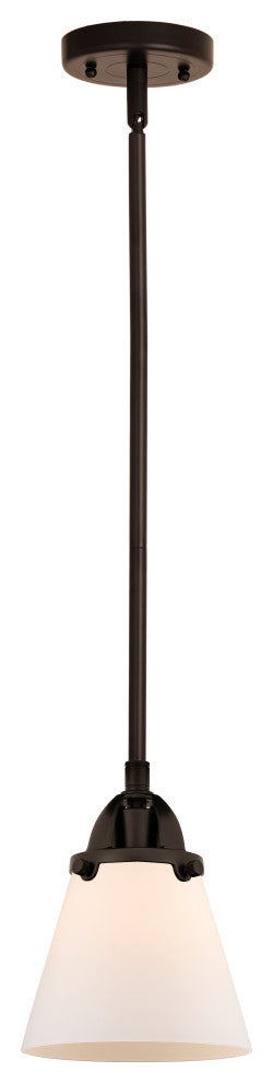 Small Cone Mini Pendant, Oil Rubbed Bronze, Matte White, Matte White