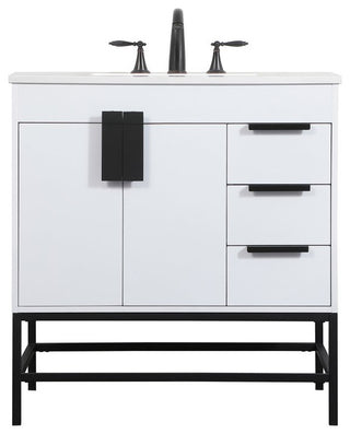 Home Living 22" Modern White-Light Bathroom Vanity