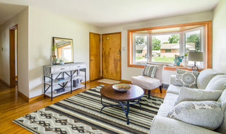 Shakta-Kelim Runner Hand Tufted Rug, Paper Birch, 9'x12'