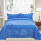 Tatami Quilted Faux Fur Bedspread Set, Palace Blue, Queen
