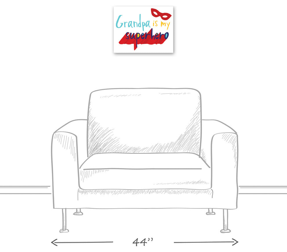 Superhero Grandpa 14x11 Canvas Wall Art