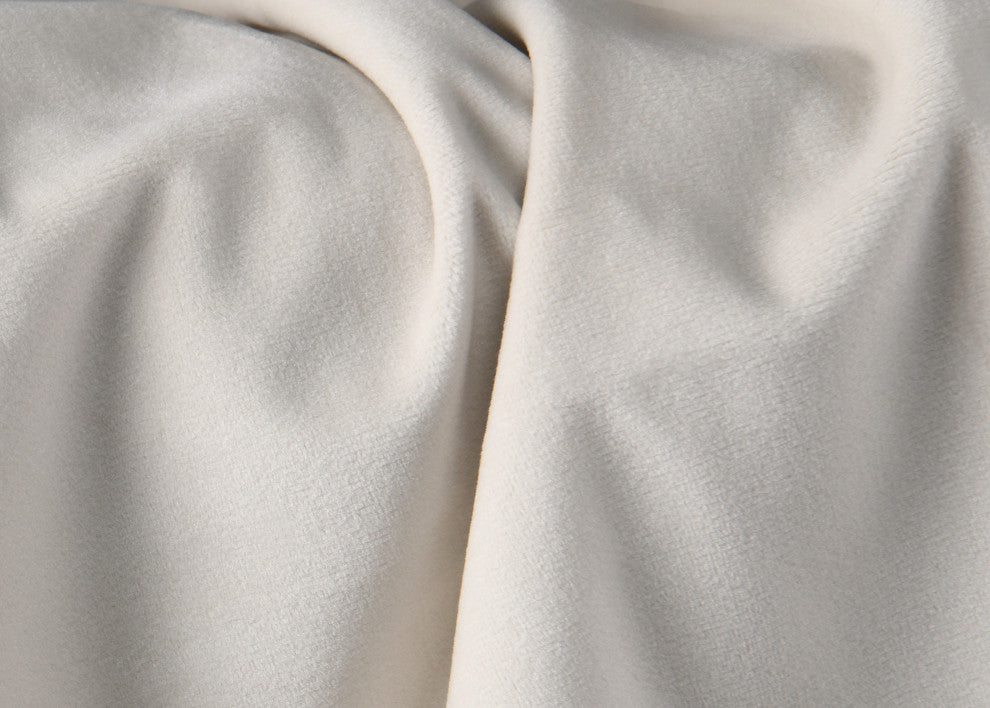 Elly Velvet Upholstered Bed, Cream, Queen