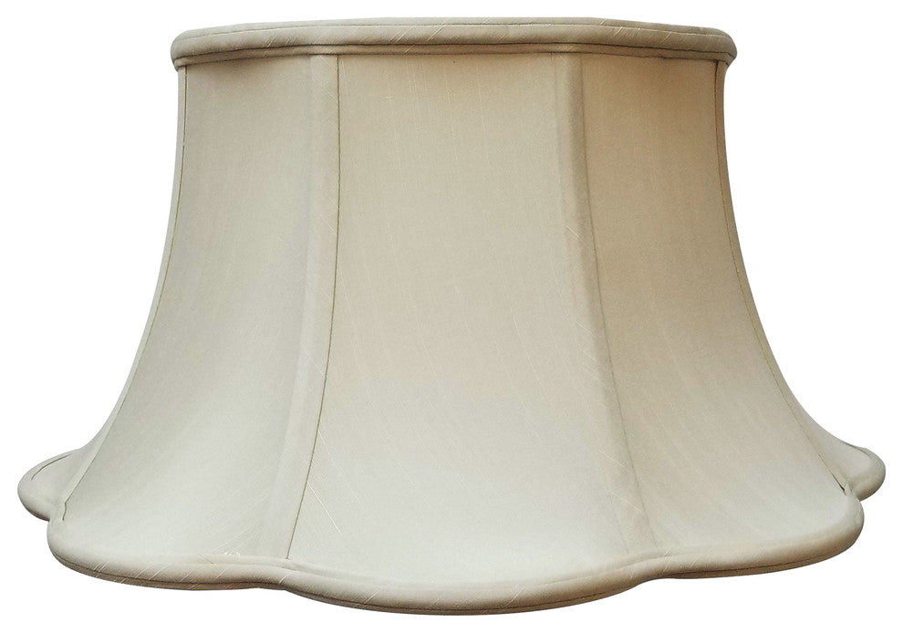 6-Way Out Scallop Bell Basic Lampshade, Beige, Beige, 9.5x15x8