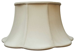 6-Way Out Scallop Bell Basic Lampshade, Beige, Beige, 9.5x15x8