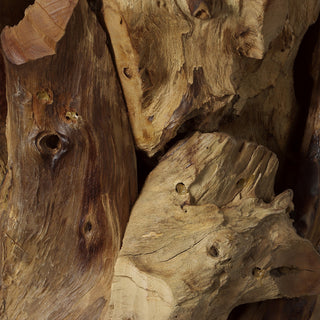 Uttermost 22876 Driftwood 43"W Glass and Teak Wood Coffee Table - Brown