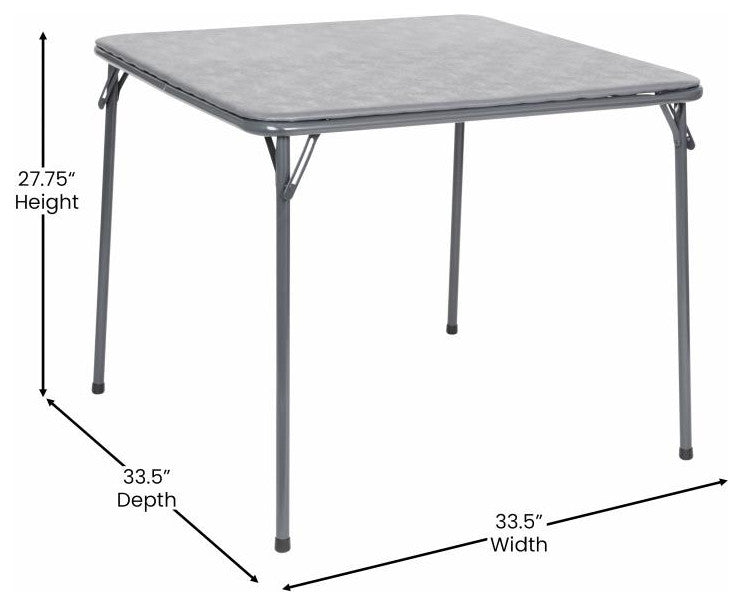 5 Piece Folding Card Table and Chair Set, Gray