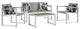 Outdoor Patio Aluminum Patio Sectional Set With Pillow Set, Silver Chocolate