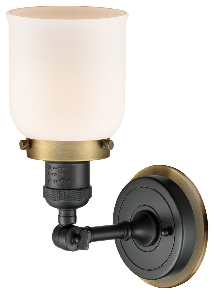 INNOVATIONS LIGHTING 203BK-BPBB-HRBB-G51 Small Bell 1 Light Mixed Metals Sconce