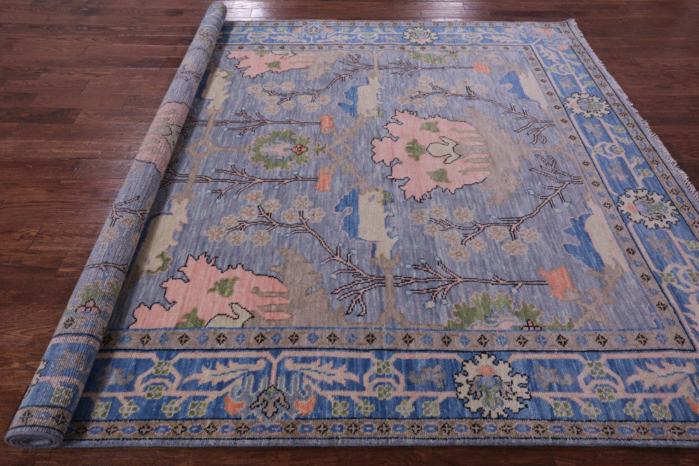 8' 4" X 10' 1" Hand-Knotted Turkish Oushak Wool Rug - Q15866