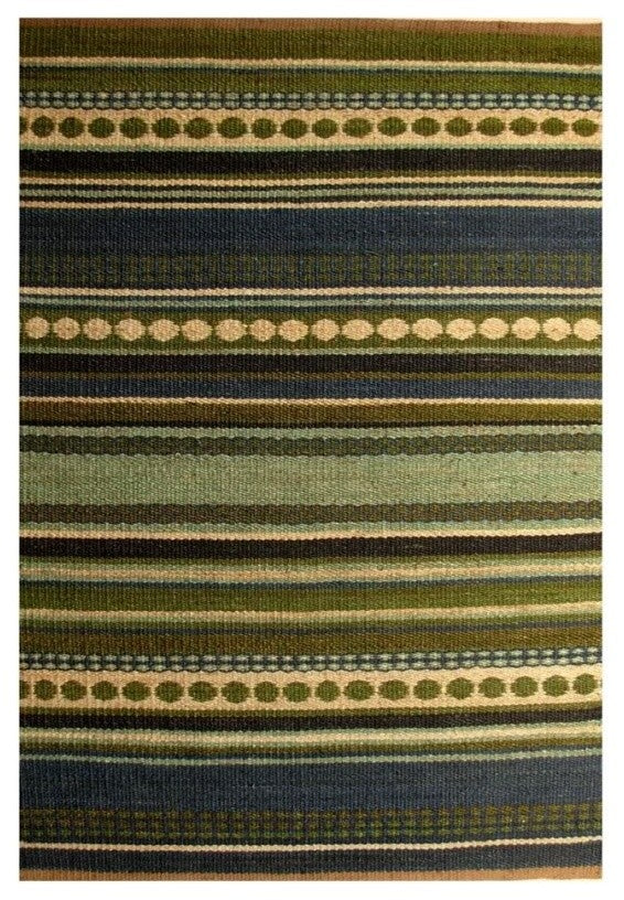 Handwoven Jute Rug, Green and Dark Olive, 6'x9'