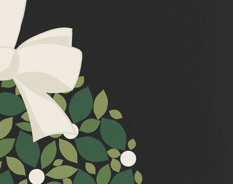 Mistletoe Me, Floral Print Kitchen Towel, Black, 18 x 30"