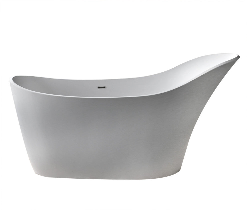 ANZZI Tuasavi 5.6-ft Solid Surface Freestanding Tub, Matte White