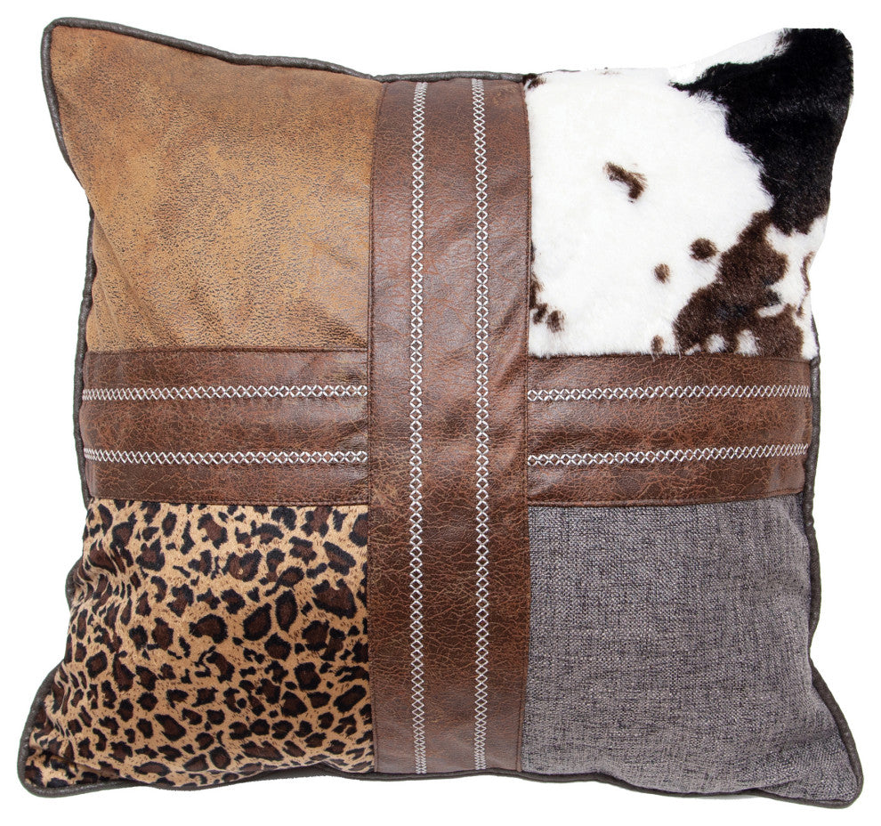 Wrangler Four Square Western Throw Pillow, 18"x18"