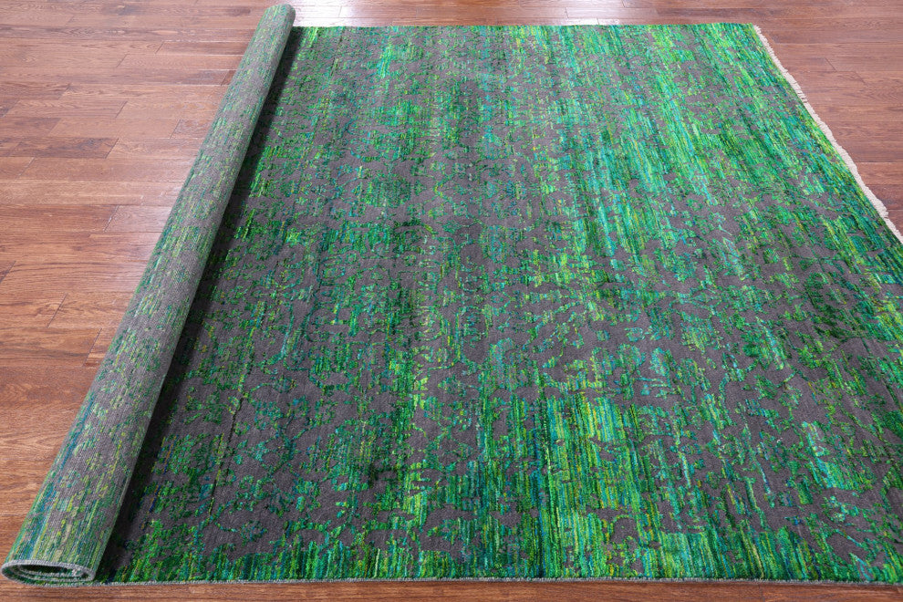 Wool and Silk Modern Handmade Rug 8' 0" X 9' 10" Q11844