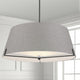 Preston Contemporary 4 Light Grey Matte Black Fabric Pendant