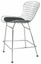 OCC set of 1- Chromed Steel Wire Frame Counter Height Stool