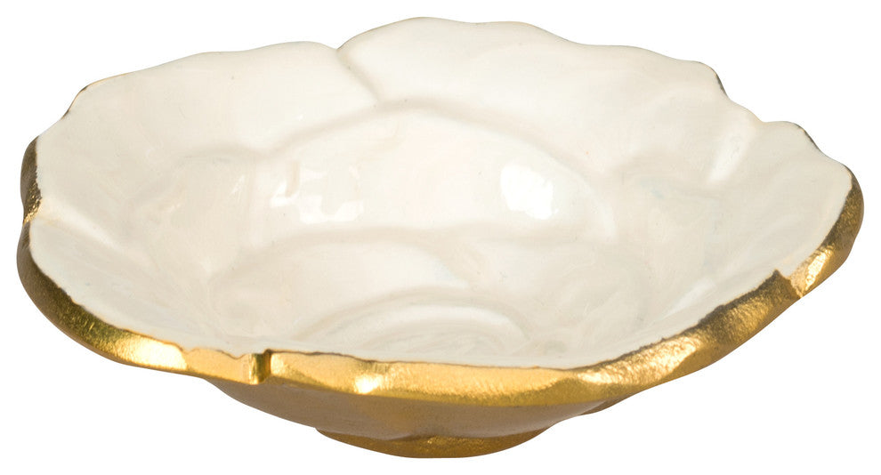 Rose 4" Petite Bowl, Gold Snow