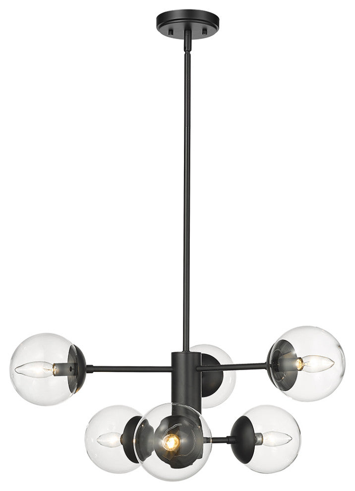 Avell 6 Light 28" Matte Black Pendant