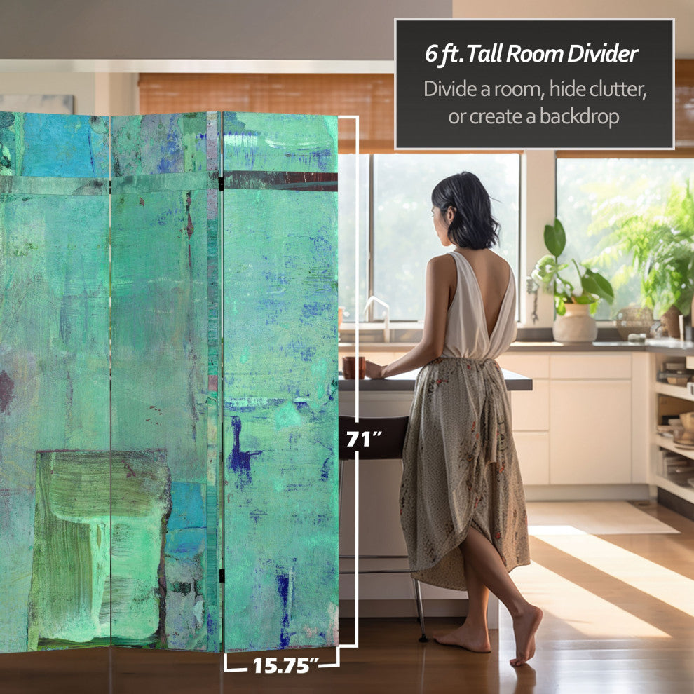 6' Tall Double Sided Aurora Canvas Room Divider