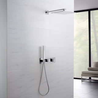 Cube 2 Function Thermostatic Shower System, Rough, Valve, Chrome