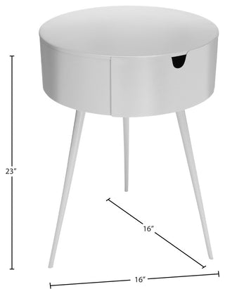 Bali Metal Side Table/Nightstand, White