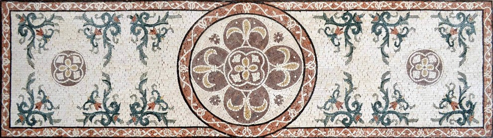 Oriental Mosaic Rug Tile, Harra, 144"x40"