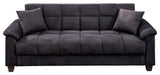 Ebony Microfiber Adjustable Sofa With Storage