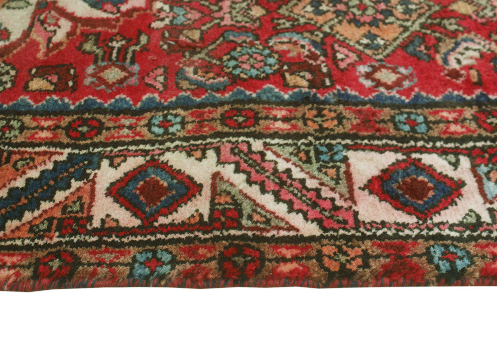 Fine Vintage Distressed Mark Red/Ivory Runner, 3'9x8'10