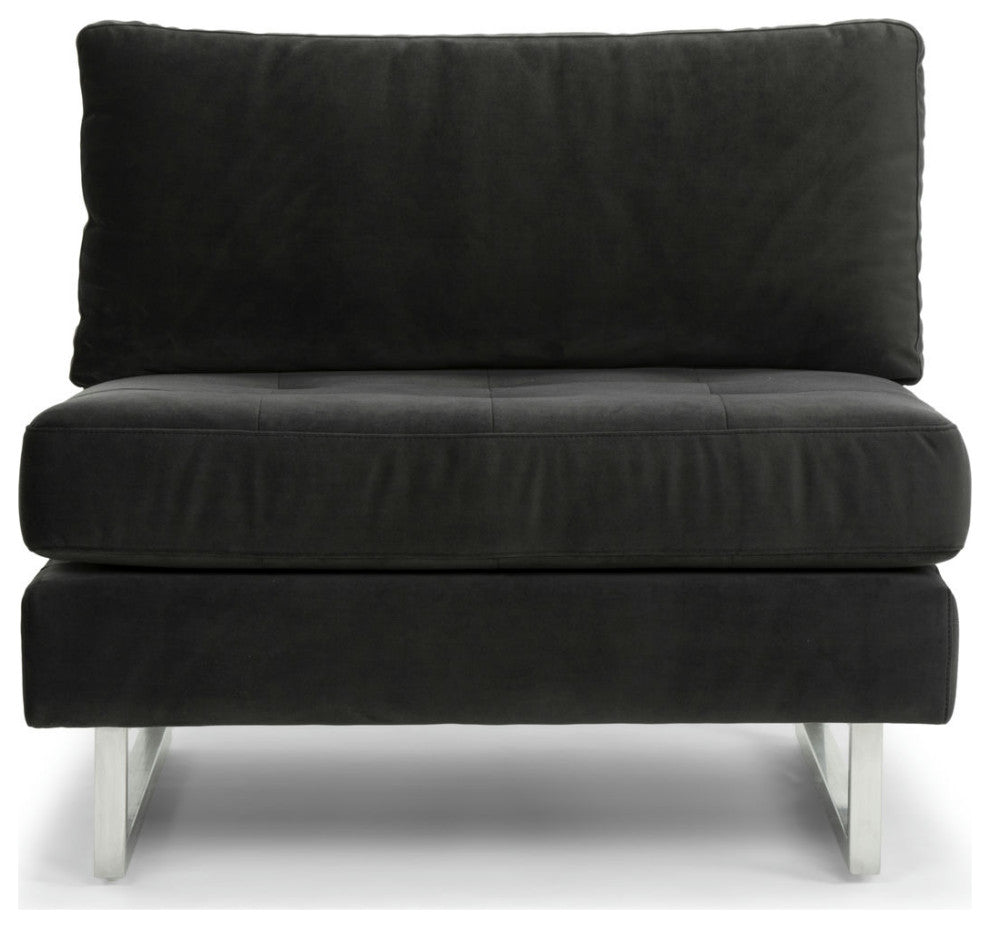 Janis Shadow Grey Fabric Armless Sofa Seat, HGSC360