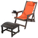 Romantic Collection Canvas Sling Chair with Cup and Wine Holder, Dark Brown Fram