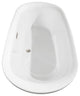 Melissa 65" Freestanding White Bathtub, Brushed Nickel Drain and Overflow Trim