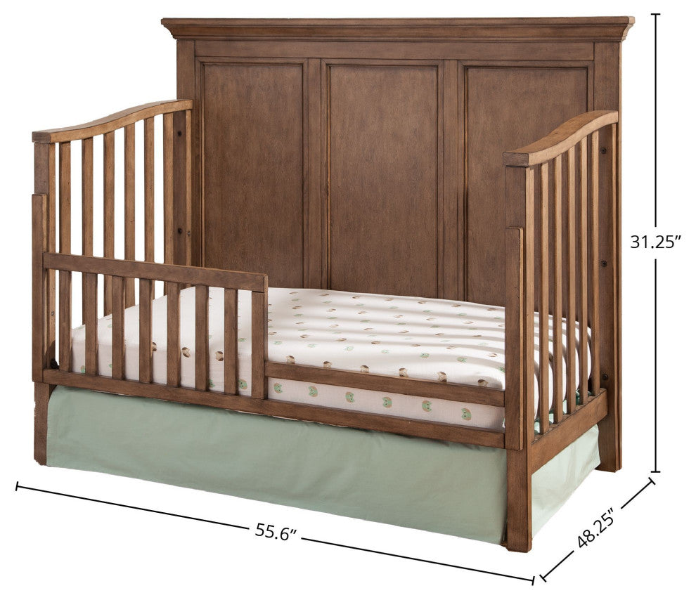 Hanley 56"W Wood Convertible Crib, Cashew