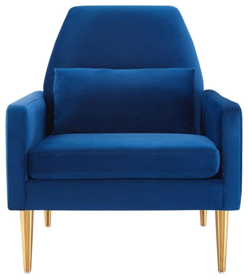 Liliana Performance Velvet Armchair, Navy