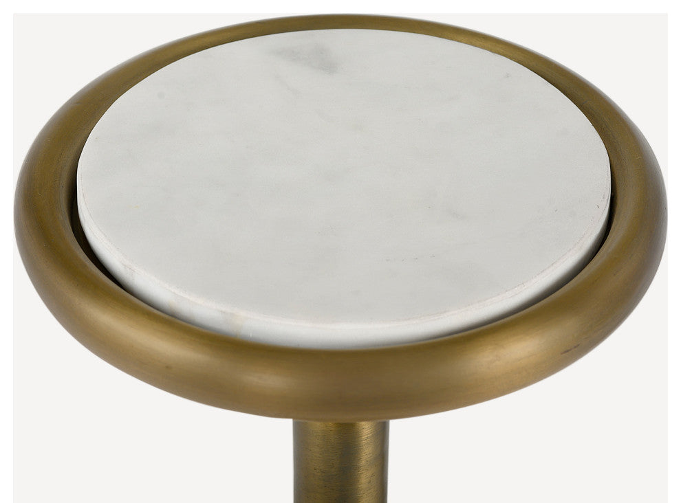 Ringo Marble Drink Table, Brass