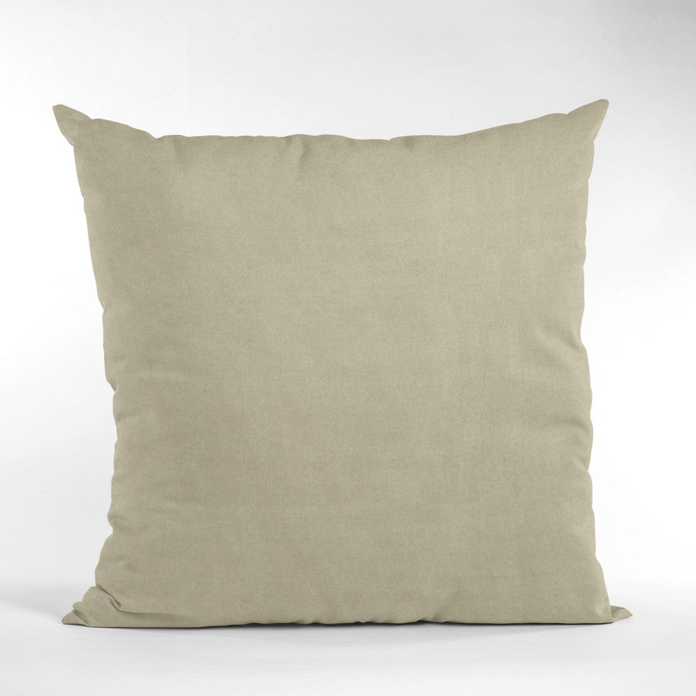 Oyster Solid Shiny Velvet Luxury Throw Pillow, Double sided 16"x16"