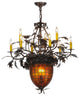 34 Wide Greenbriar Oak 9 Light Chandelier