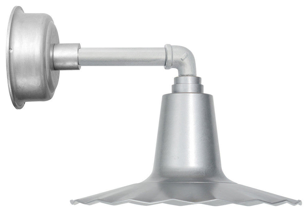 12" Iris LED Gooseneck Light With Cosmopolitan Arm, Galvanized Silver