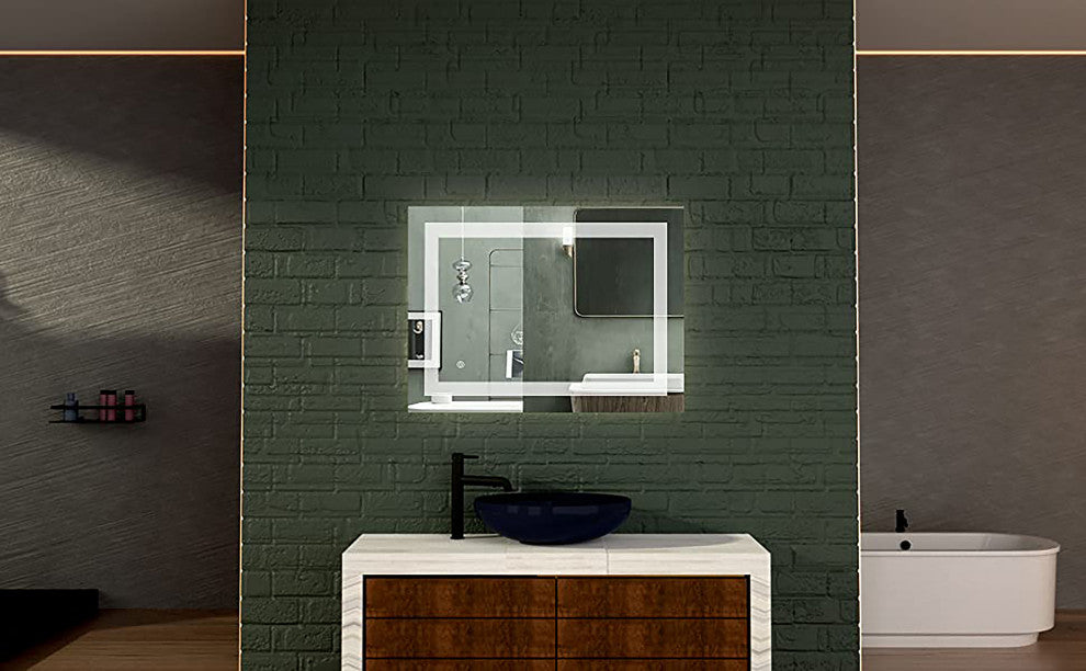 Rectangular Lighted Bathroom Mirror (Horizontal & Vertical),24Ã—32Inch